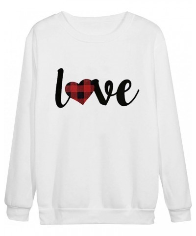 Valentines Day Long Sleeve Shirts for Women St. Patricks Day 2024 Cute Heart Print Casual T-Shirts Trendy Blouses 7-white $6....