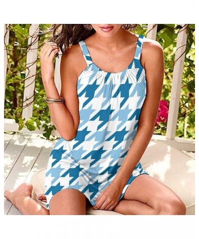 Womens Summer Dress 3D Printed Slings Beach Party Loose Skirt Casual Sundresses Blue $14.99 Dresses