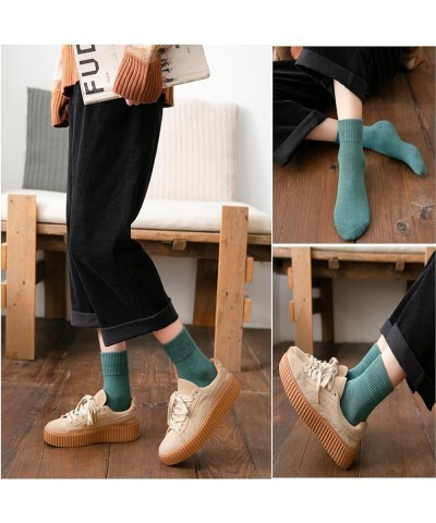 5-Pairs Women Soft Cotton Ankle Crew Socks,Boot Socks for Women,Cozy Crew Socks Solid Color Gifts Black & Dark Green $11.34 A...