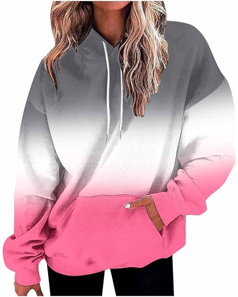 Oversized Hoodies for Women Ombre Tie Dye Sweatshirts Long Sleeve Hooded Pullover Plus Size Drawstring Tops with Pocket 1&hot...