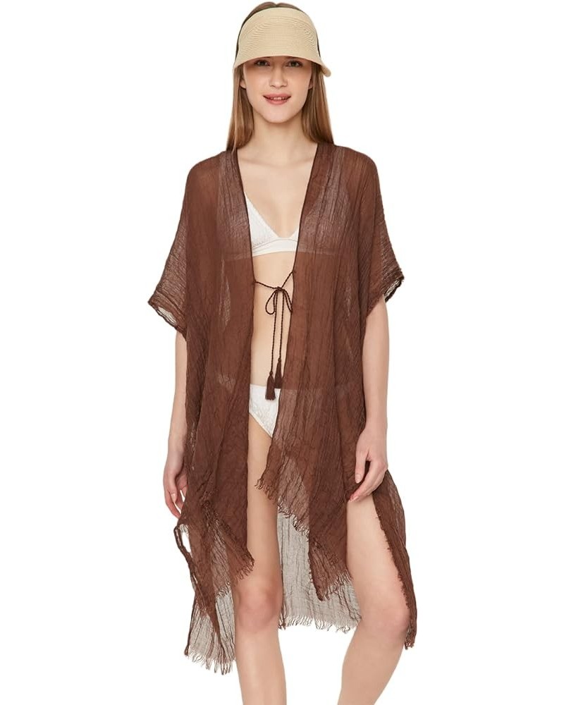 Cover-Up - Lightweight, Breathable Beachwear Brown $22.13 Swimsuits