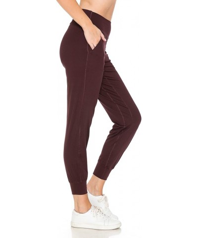 Women's ActiveFlex Slim-fit Jogger Pants with Pockets Athletic Joggers for Yoga, Workout, Lounge, Running Full Length Cassis ...