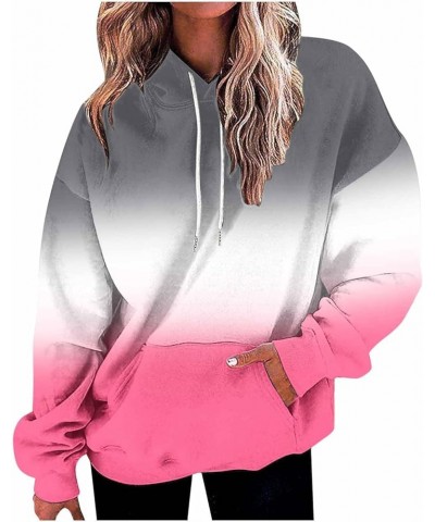 Oversized Hoodies for Women Ombre Tie Dye Sweatshirts Long Sleeve Hooded Pullover Plus Size Drawstring Tops with Pocket 1&hot...