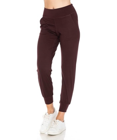 Women's ActiveFlex Slim-fit Jogger Pants with Pockets Athletic Joggers for Yoga, Workout, Lounge, Running Full Length Cassis ...