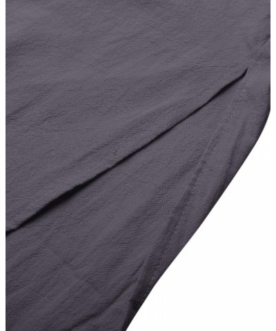 Women's Maxi Dress Solid Plus Size Loose Cotton Linen Long Dresses with Pockets Dark Grey $16.95 Dresses