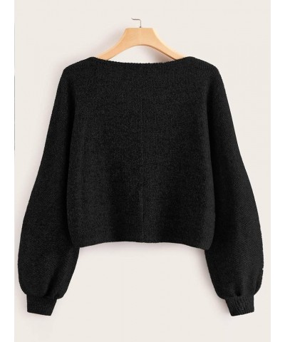 Women's Casual Solid Ribbed Knit Raglan Long Sleeve Crop Top T Shirt Pure Black $16.52 T-Shirts