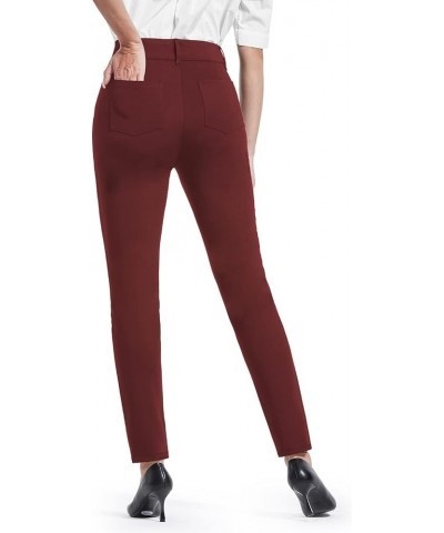 Dress Pants for Women Stretch Skinny Work Pants Comfy Slacks Business Casual Office Trousers Regular 29" Inseam Burgudny $22....