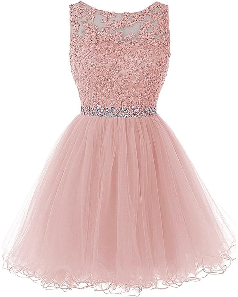 Women's Short Tulle Beading Homecoming Dresses 2022 Prom Party Gowns 361-blush $17.80 Dresses