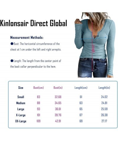 Women Casual Long Sleeve Tunic V-Neck Slim Fit T Shirts Basic Tee Tops Crew Neck Ribbed Knit Solid Shirt Bluish Grey $15.38 Tops