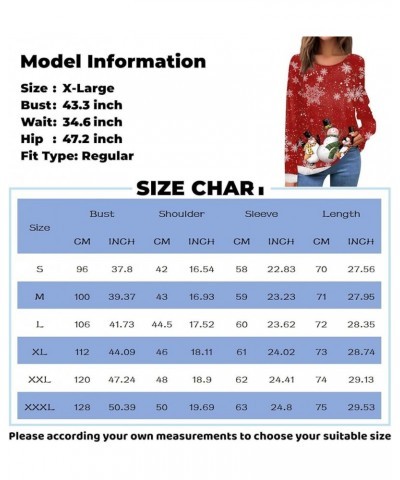 Tops for Women Trendy,Women's Fashion Casual Round Neck Long Sleeve Christmas Print Button Decorated T-Shirt Top 2-red $9.68 ...