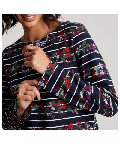 Women's Harbour Print Long Sleeve Jersey Top Navy Floral Stripe $19.80 T-Shirts