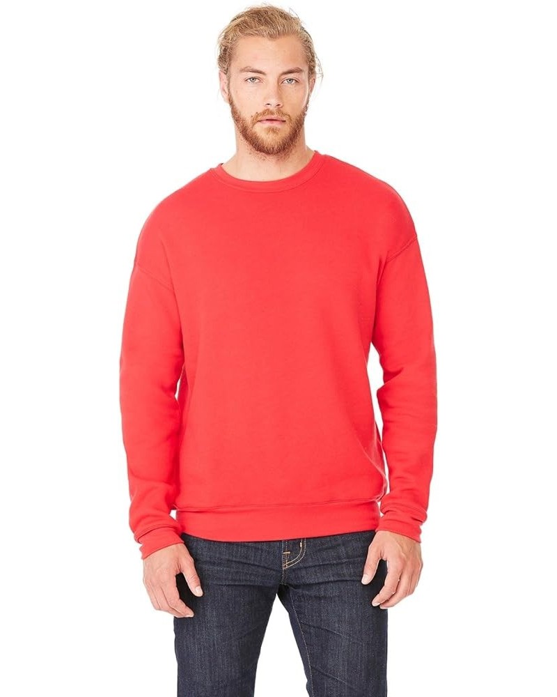 Men's Drop Shoulder Fleece Red $13.66 Sweatshirts