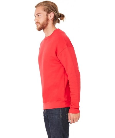 Men's Drop Shoulder Fleece Red $13.66 Sweatshirts