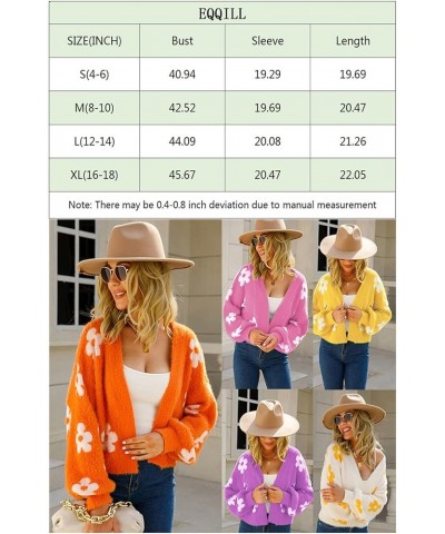 Women's Long Sleeve Open Front Cardigan Loose Knit Sweater Cardigans Floral Casual Outerwear Beige $18.86 Sweaters