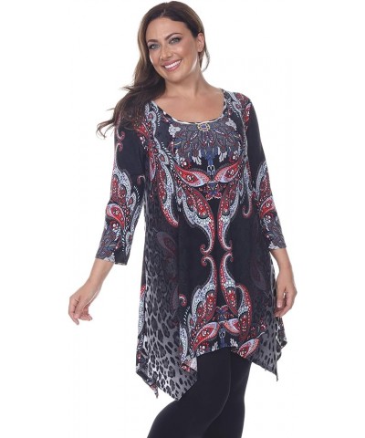 Women's Plus Size Marlene Tunic Top Gray Multi $14.40 Tops