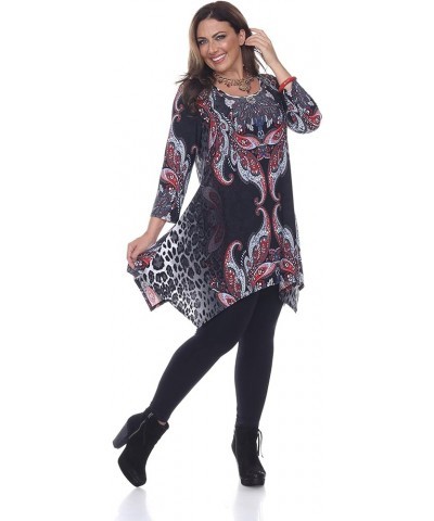 Women's Plus Size Marlene Tunic Top Gray Multi $14.40 Tops