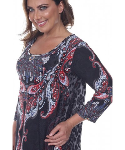 Women's Plus Size Marlene Tunic Top Gray Multi $14.40 Tops