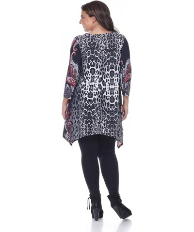 Women's Plus Size Marlene Tunic Top Gray Multi $14.40 Tops