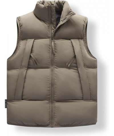 Cropped Vest,Fashion Zip Up Sleeveless Quilted Vest Plus Size Warm Outerwear Jackets Casual Fall Winter Puffer Vest 03-khaki ...