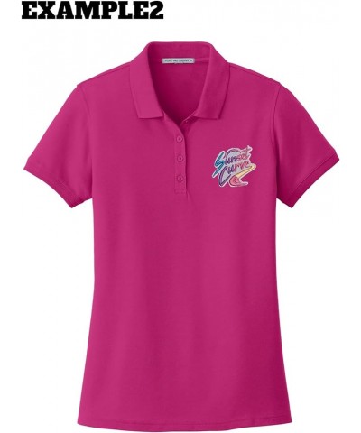 L100 Ladies Custom Stitching Embroidery Logo Text Design Your Own Core Pique Polo Shirts Royal $15.05 Shirts