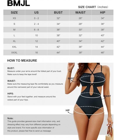 Women's Sexy One Piece Bathing Suit Cutout Swimsuits Cheeky High Cut Criss Cross Halter Monokini Blackr017 $8.54 Swimsuits