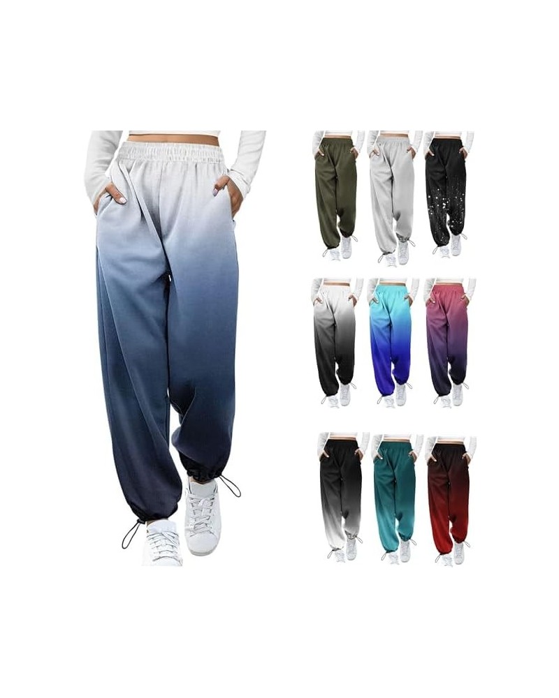 Womens Plus Size Casual Pants Set Pants for Women Casual Gradient Print Bottom Sweatpants Casual s 230911 C-ag $9.62 Pants