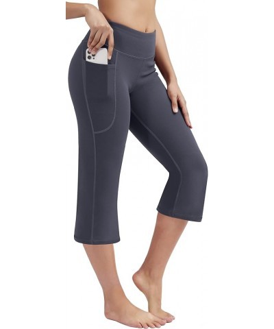 Women's Yoga Pants with Pockets for Women Bootcut Wide Leg Pants for Women High Waisted Workout Pants Capri Gray $21.45 Pants