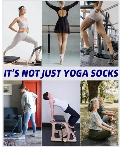 Yoga Socks for Women Non-Slip Grips for Yoga, Ideal for Pilates, Pure Barre, Fitness, Ballet, One Size Black-2 $7.14 Activewear