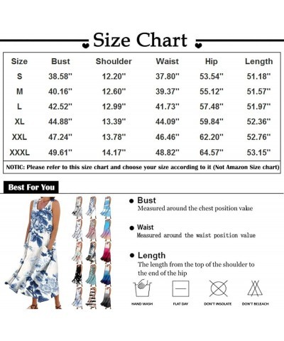 Women's Summer Casual Sleeveless Flared Midi Dress Loose Fit Flowy Dresses Swing T-Shirt Dresses with Pockets,S-5XL 65-hot Pi...