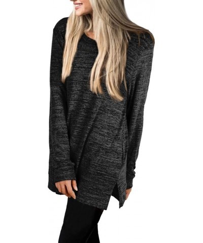 Womens Casual Sweatshirts Long Sleeve Shirts Oversized With Pocket Tunic Tops S-3XL 106-grey $10.12 Tops