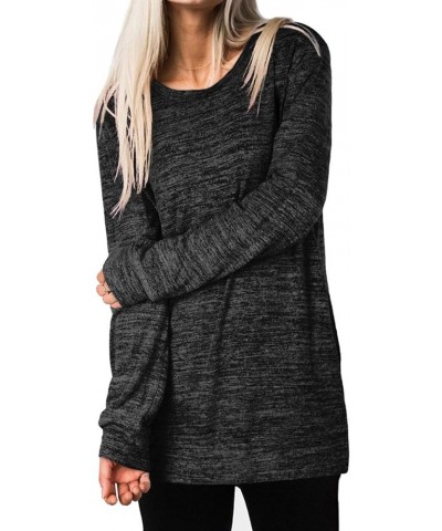 Womens Casual Sweatshirts Long Sleeve Shirts Oversized With Pocket Tunic Tops S-3XL 106-grey $10.12 Tops