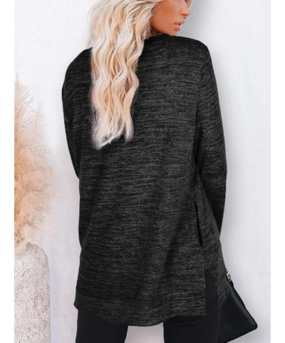 Womens Casual Sweatshirts Long Sleeve Shirts Oversized With Pocket Tunic Tops S-3XL 106-grey $10.12 Tops