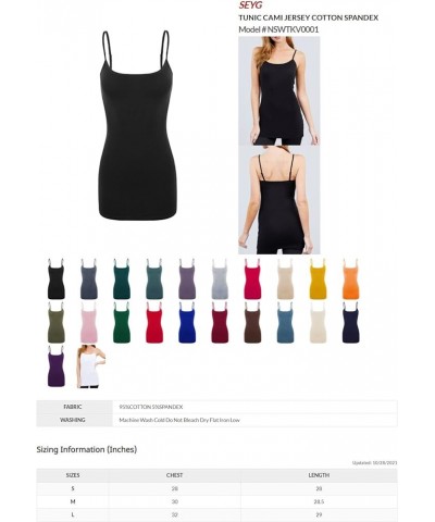 Women's Basic Long Line Adjustable Spaghetti Strap Cami Tank Tops Midnight Blue $8.11 Tanks