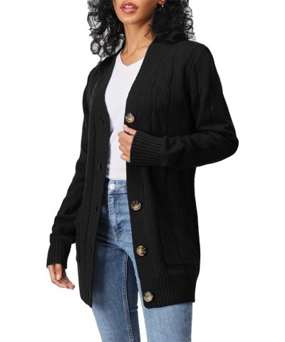 Women's Casual Slim Fit Cardigan Sweaters Long Sleeve Button Down Lightweight Mid Length Oscwocal003-black $14.21 Sweaters