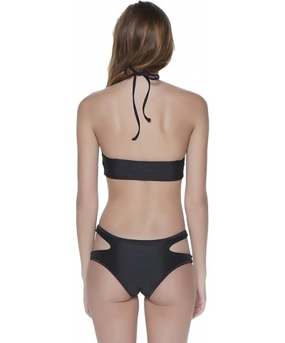 Women’s Halter Top and Bottoms Two Piece Summer Bikini Set Hi-nech Tank - Black $10.61 Swimsuits