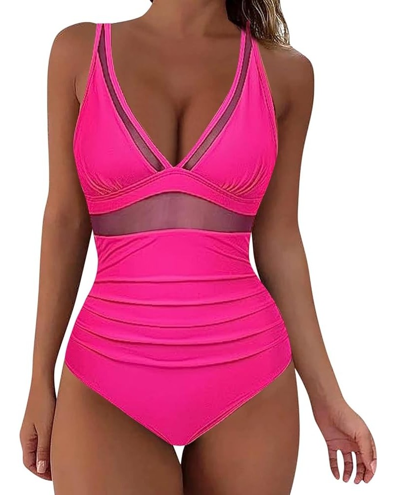 Women's Competitive Athletic 1 Piece Swimsuit Racerback Training Swimwear Bathing Suits Swimsuit Women Z03 Hot Pink $25.99 Sw...