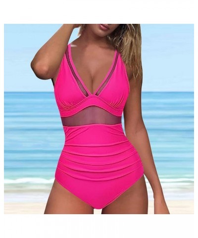 Women's Competitive Athletic 1 Piece Swimsuit Racerback Training Swimwear Bathing Suits Swimsuit Women Z03 Hot Pink $25.99 Sw...