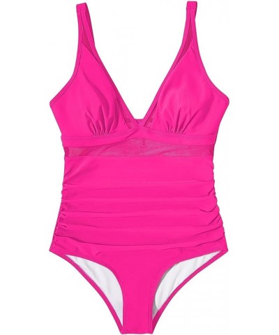 Women's Competitive Athletic 1 Piece Swimsuit Racerback Training Swimwear Bathing Suits Swimsuit Women Z03 Hot Pink $25.99 Sw...