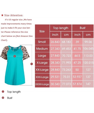 Woman Casual Tops Long Sleeve Leopard Print Patchwork Plus Size T-Shirt Blouses 956red $12.50 T-Shirts