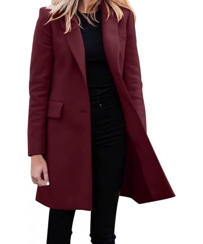 Ladies Long Sleeve Solid Lapel Jacket Ladies Business Suit Cardigan Jacket Blazer Top Cost Dresses for Women T1-red $17.36 Bl...