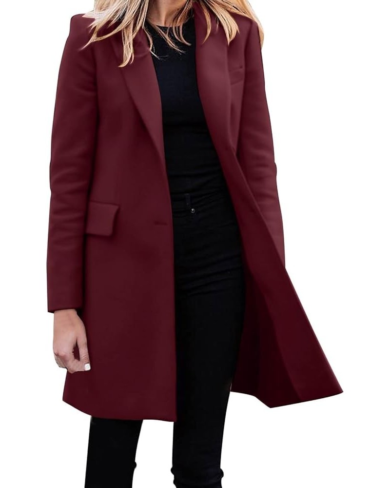 Ladies Long Sleeve Solid Lapel Jacket Ladies Business Suit Cardigan Jacket Blazer Top Cost Dresses for Women T1-red $17.36 Bl...