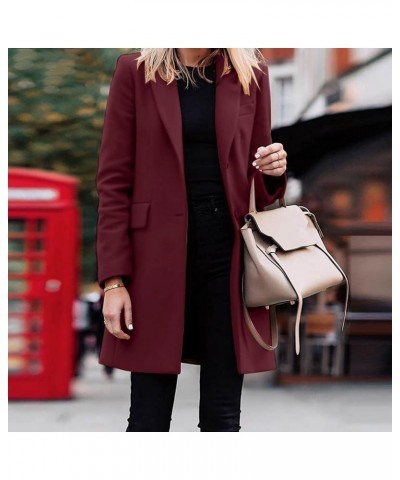 Ladies Long Sleeve Solid Lapel Jacket Ladies Business Suit Cardigan Jacket Blazer Top Cost Dresses for Women T1-red $17.36 Bl...