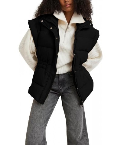 Womens Quilted Puffer Vest Lightweight Zip Up Stand Collar Waistcoat Padded Gilet with Pockets Black $15.05 Vests