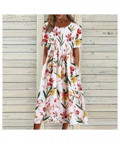 Summer Dress for Women Floral Print Tropical One Shoulder Sexy Midi Dress Casual Fashion Slit Ruffle Dress A-dark Green $9.51...