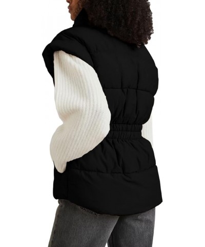 Womens Quilted Puffer Vest Lightweight Zip Up Stand Collar Waistcoat Padded Gilet with Pockets Black $15.05 Vests