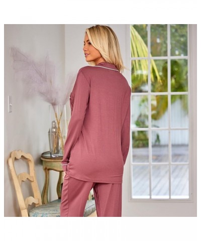 Women's Soft Knit Jersey Pajamas Lounge Set, Long Sleeve Top and Pants with Pockets Turquoise $14.70 Sleep & Lounge