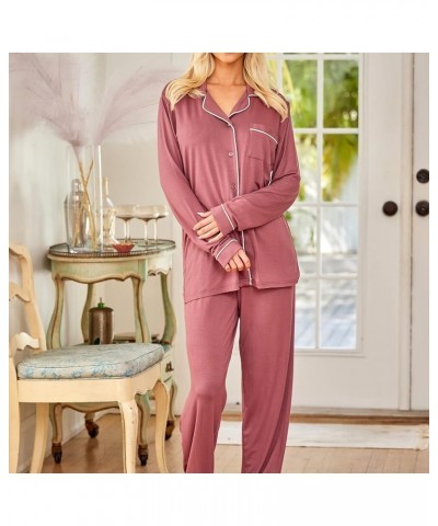 Women's Soft Knit Jersey Pajamas Lounge Set, Long Sleeve Top and Pants with Pockets Turquoise $14.70 Sleep & Lounge