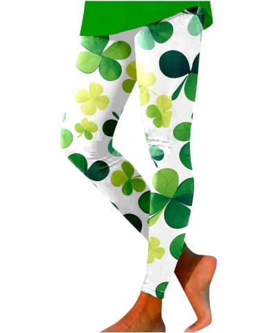 St.Patricks Day High Waist Tummy Control Leggings Irish Shamrock Graphic Festival Costumes Womens Yoga Pants Yc-green $7.55 L...