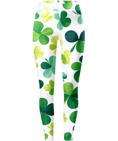 St.Patricks Day High Waist Tummy Control Leggings Irish Shamrock Graphic Festival Costumes Womens Yoga Pants Yc-green $7.55 L...