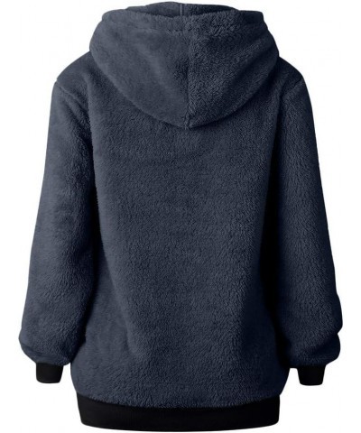 Pullover Hoodie Women Plus Size,Womens Sherpa Pullover Fuzzy Fleece 1/4 Zip Sweatshirt Oversized Hoodies Pockets Z46-dark Gre...